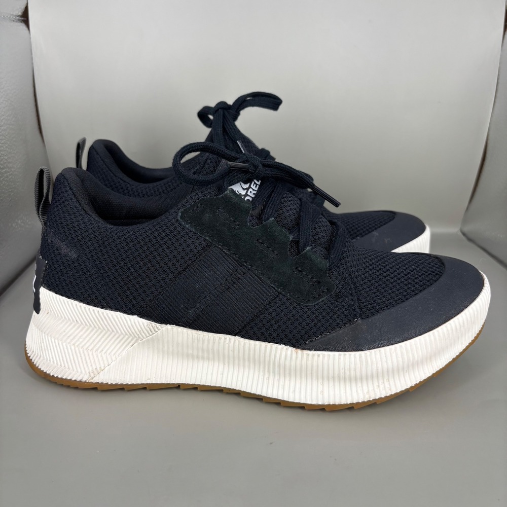 Sorel Out N About III Low Black Sea Salt Sneakers NL4860-010 Womens 6.5
